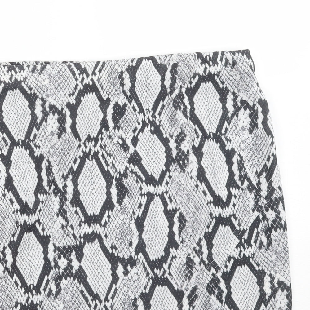 Missguided Womens Multicoloured Animal Print Polyester Straight & Pencil Skirt Size 6