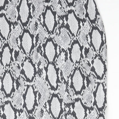 Missguided Womens Multicoloured Animal Print Polyester Straight & Pencil Skirt Size 6