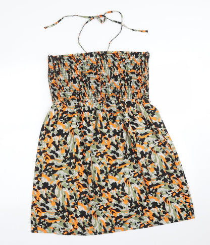 Primark Womens Multicoloured Camouflage Polyester Basic T-Shirt Size M Halter