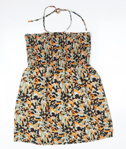 Primark Womens Multicoloured Camouflage Polyester Basic T-Shirt Size M Halter