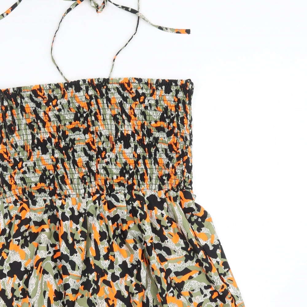 Primark Womens Multicoloured Camouflage Polyester Basic T-Shirt Size M Halter