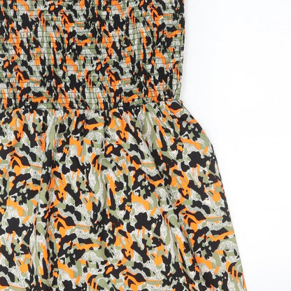 Primark Womens Multicoloured Camouflage Polyester Basic T-Shirt Size M Halter