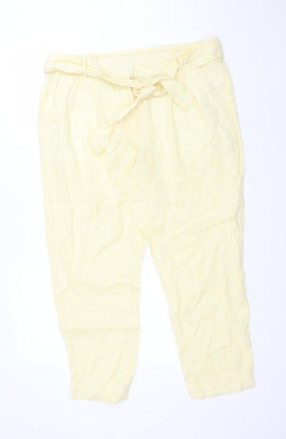 Womens UK Size 16 M&S Regular Fit  Yellow Trousers