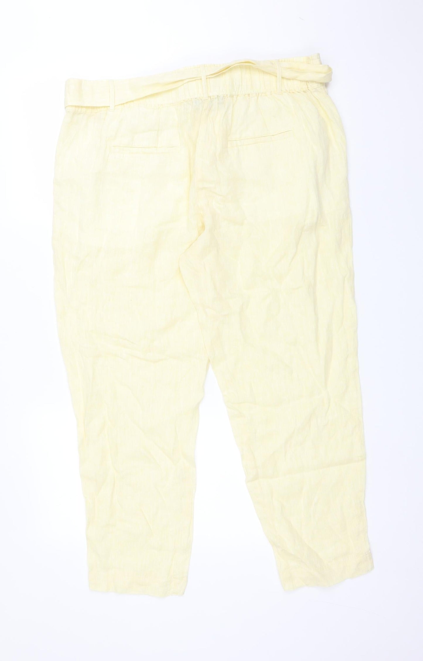 Womens UK Size 16 M&S Regular Fit  Yellow Trousers
