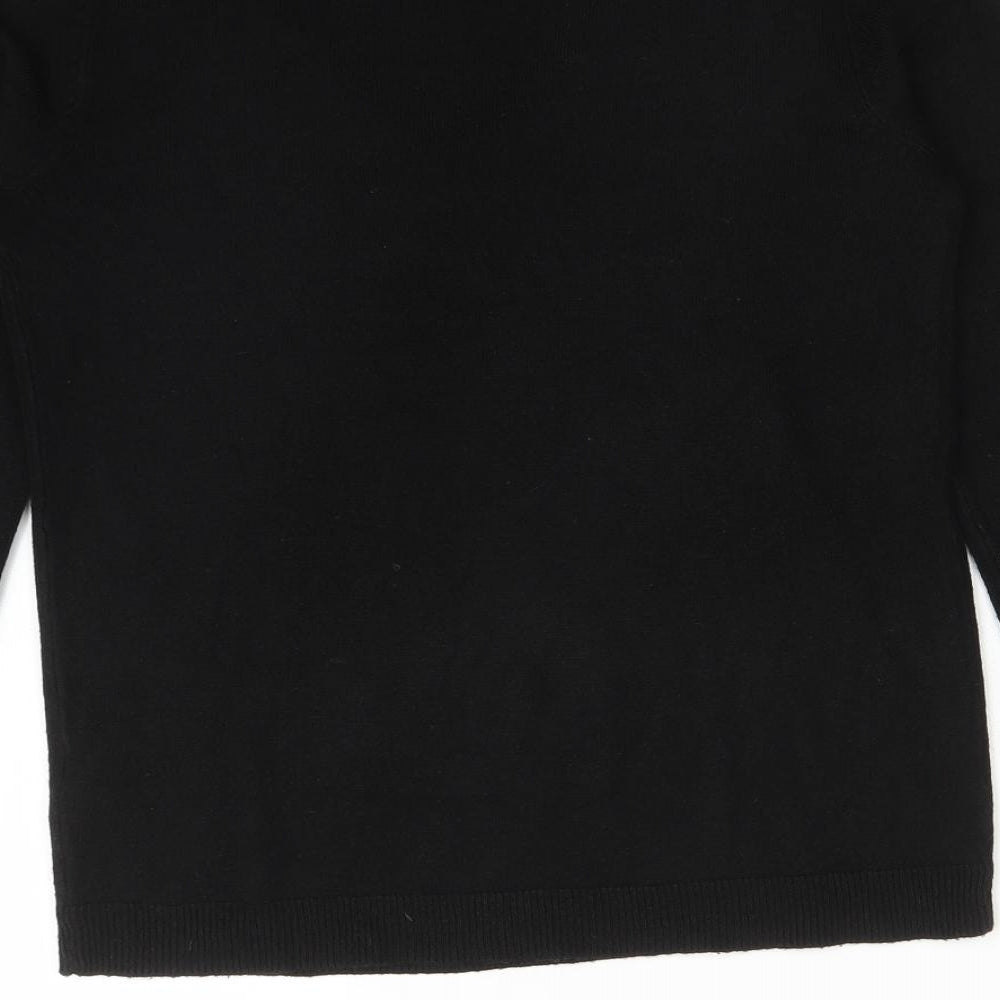 Primark Womens Black  Acrylic Basic T-Shirt Size XS V-Neck