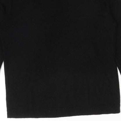 Primark Womens Black  Acrylic Basic T-Shirt Size XS V-Neck