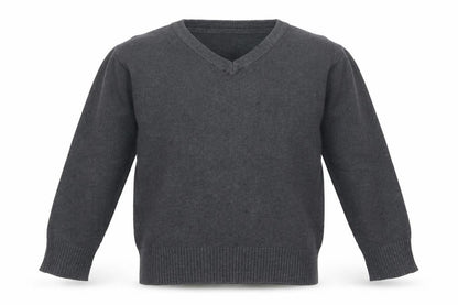 Front view of Marks & Spencer boys’ grey cotton pullover sweatshirt, size 4-5, years - school