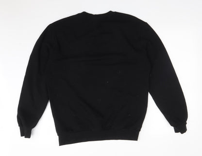 H&M Womens Black  Cotton Pullover Sweatshirt Size S
