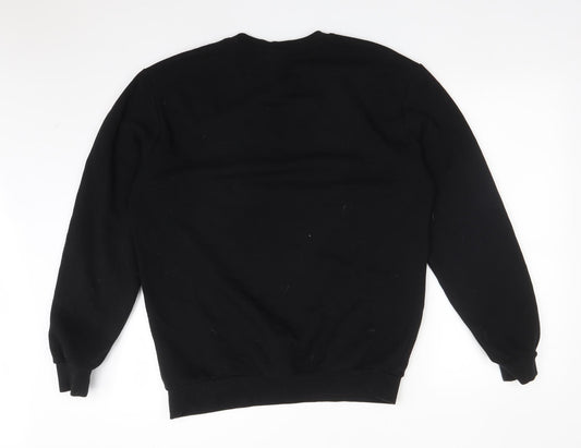 H&M Womens Black  Cotton Pullover Sweatshirt Size S