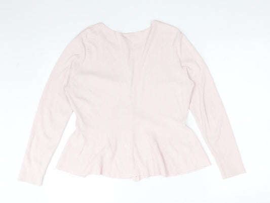 Kaliko Womens Pink Round Neck  Viscose Cardigan Jumper Size 12