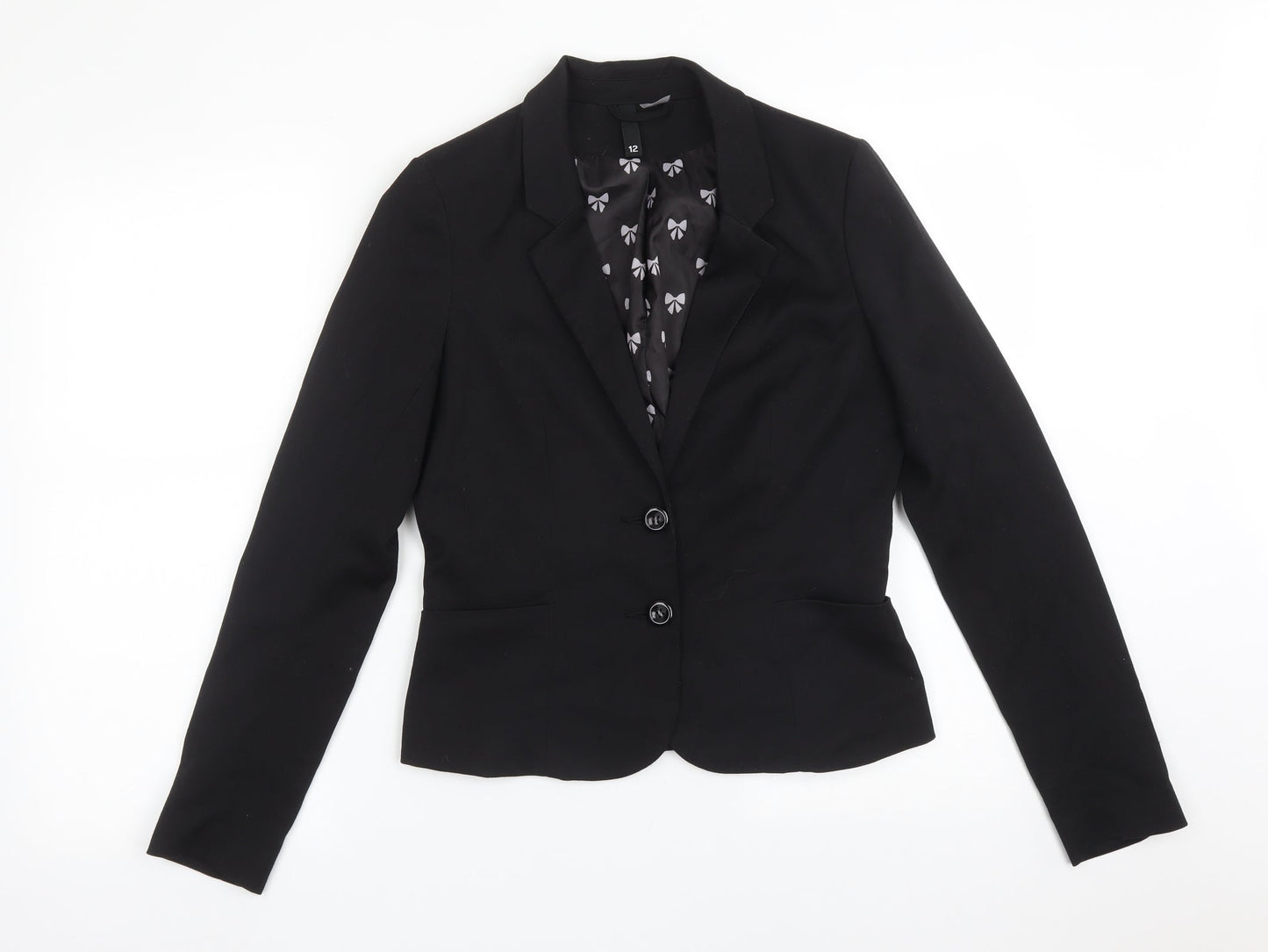 Womens UK Size 12 H&M Regular Black Suit Jacket