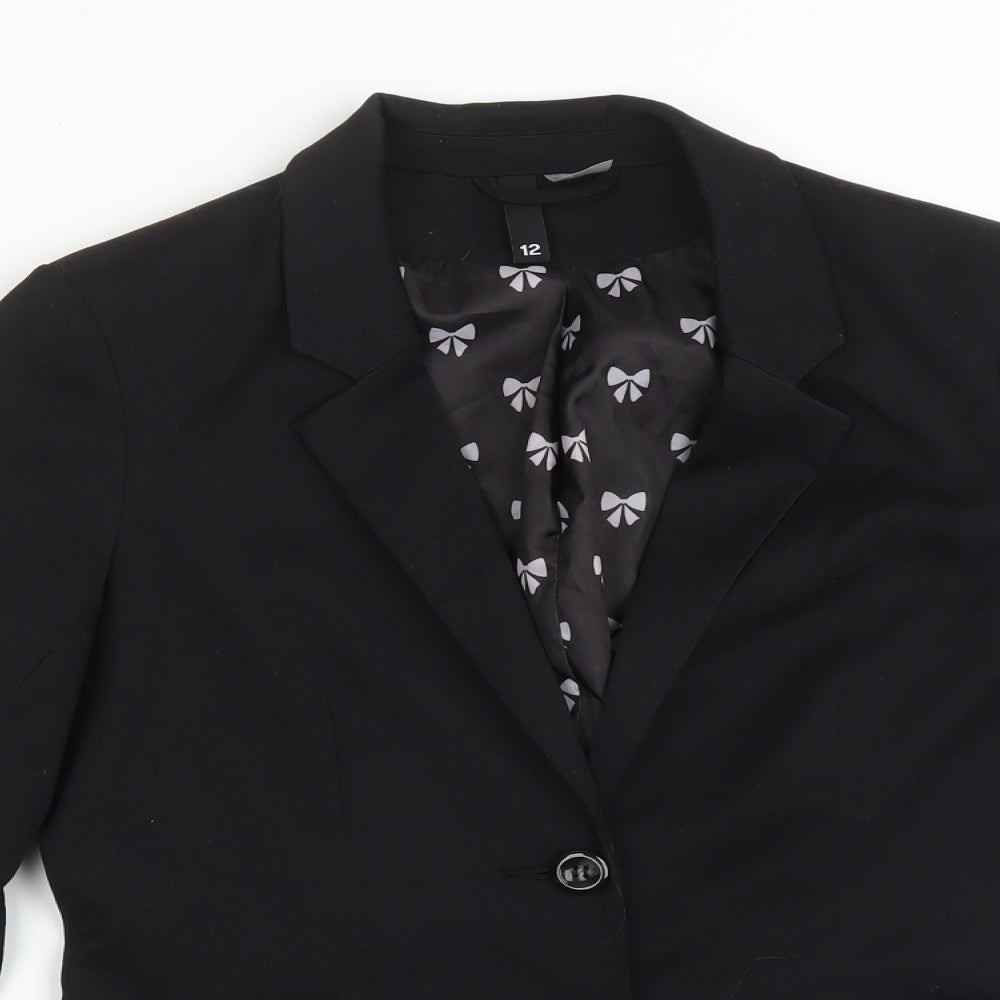 Womens UK Size 12 H&M Regular Black Suit Jacket