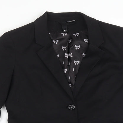 Womens UK Size 12 H&M Regular Black Suit Jacket