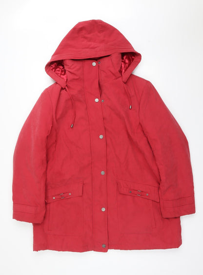 BM  Womens Red   Overcoat Coat Size L