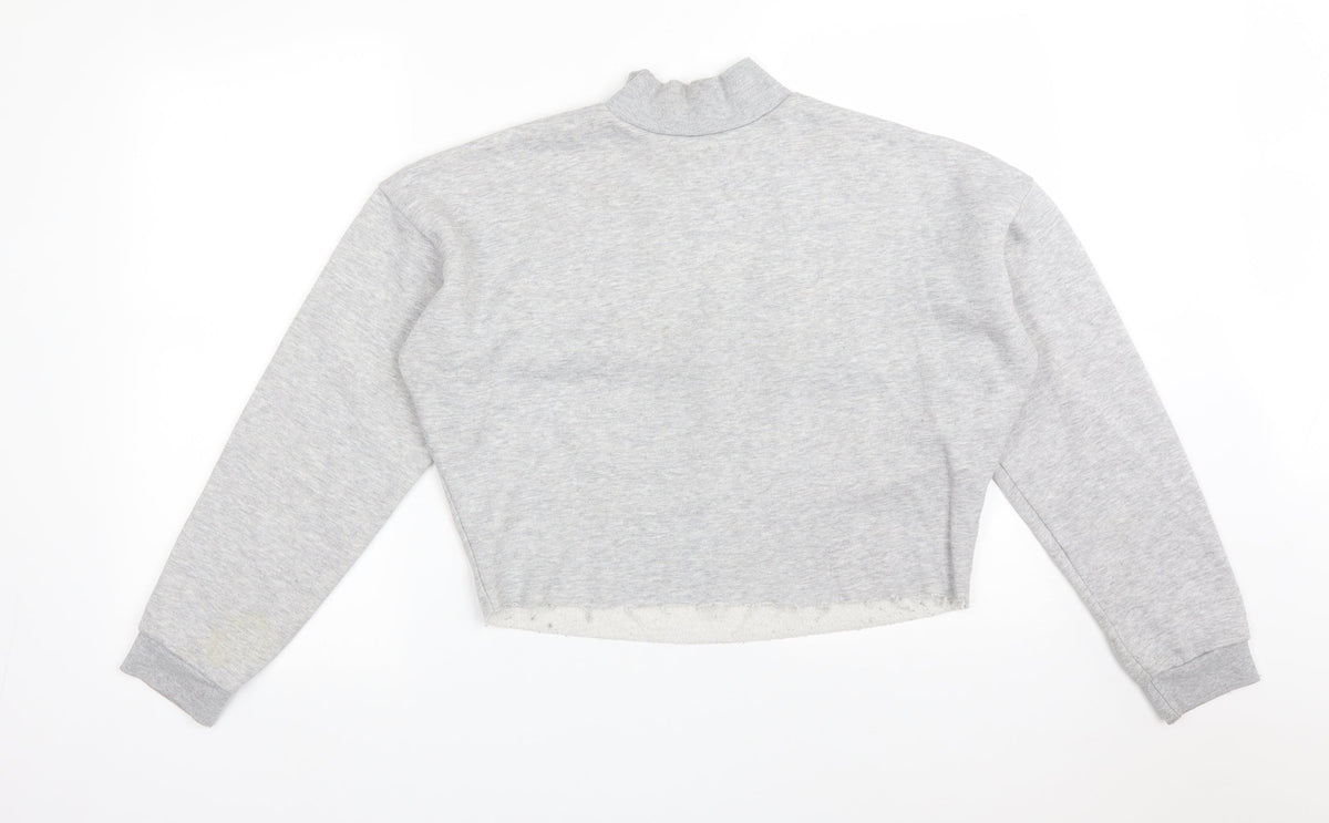 Front view of Primark women’s grey cotton pullover sweatshirt, size S