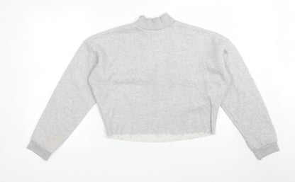 Front view of Primark women’s grey cotton pullover sweatshirt, size S