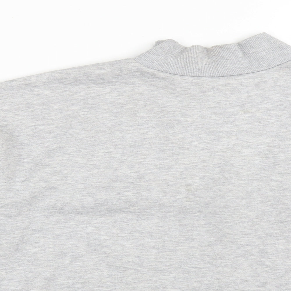 Close-up detail of Primark women’s grey cotton pullover sweatshirt, size S