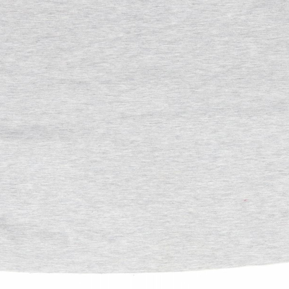 Brand and care label for Primark women’s grey cotton pullover sweatshirt, size S