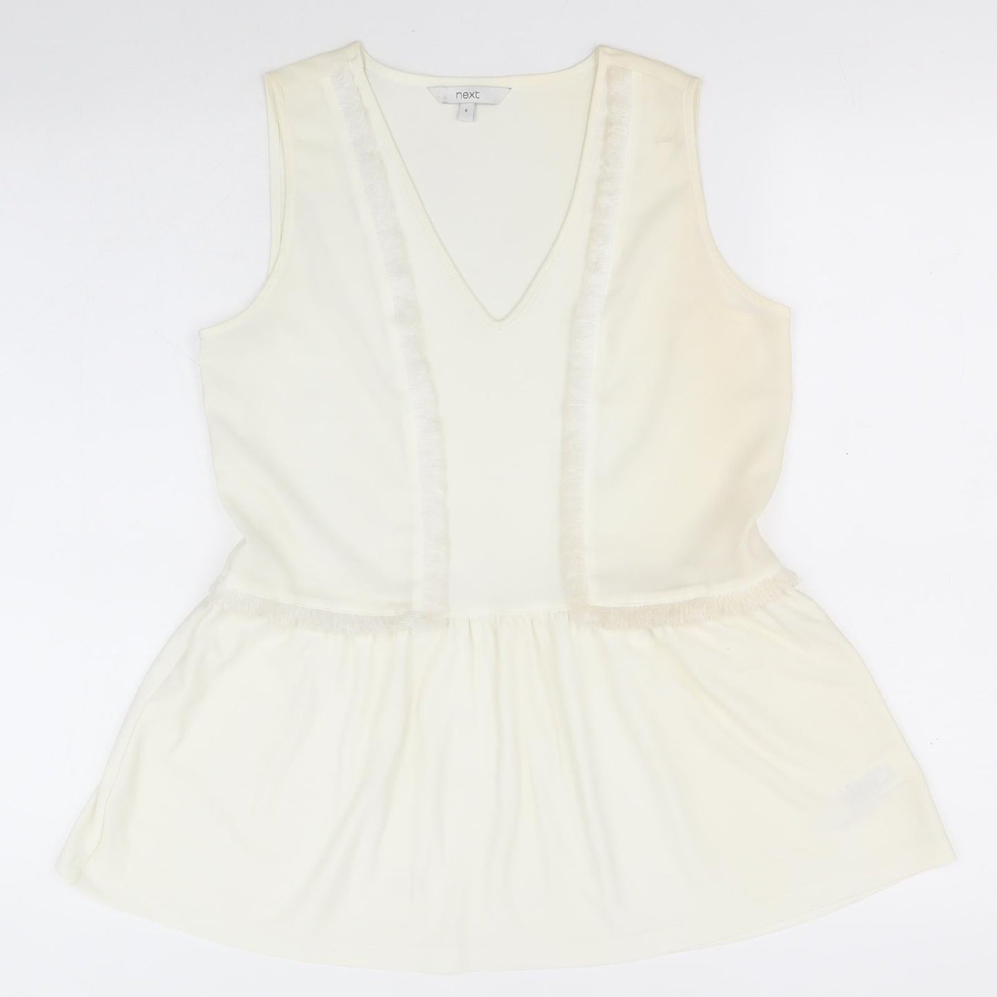 NEXT Womens Ivory  Polyester A-Line  Size 6  V-Neck