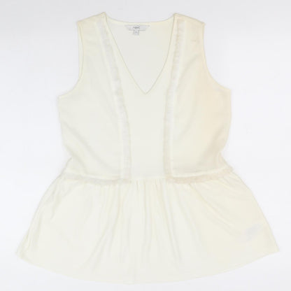 NEXT Womens Ivory  Polyester A-Line  Size 6  V-Neck
