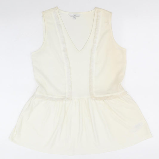 NEXT Womens Ivory  Polyester A-Line  Size 6  V-Neck