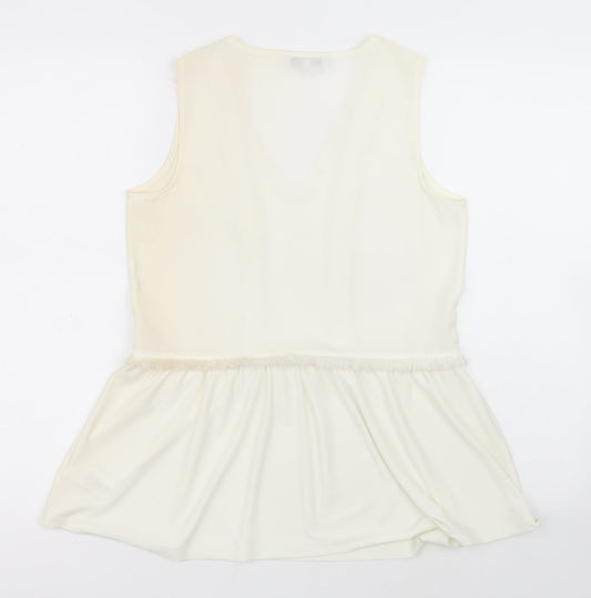 NEXT Womens Ivory  Polyester A-Line  Size 6  V-Neck