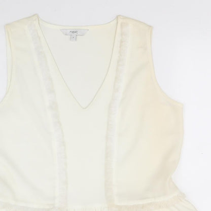 NEXT Womens Ivory  Polyester A-Line  Size 6  V-Neck