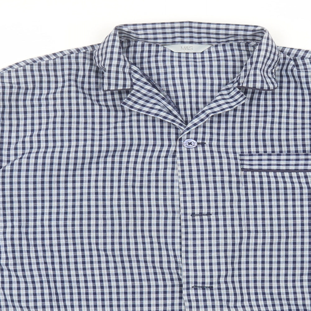 Mens UK Size M Marks and Spencer Blue  Button-Up Long Sleeve Casual Shirt