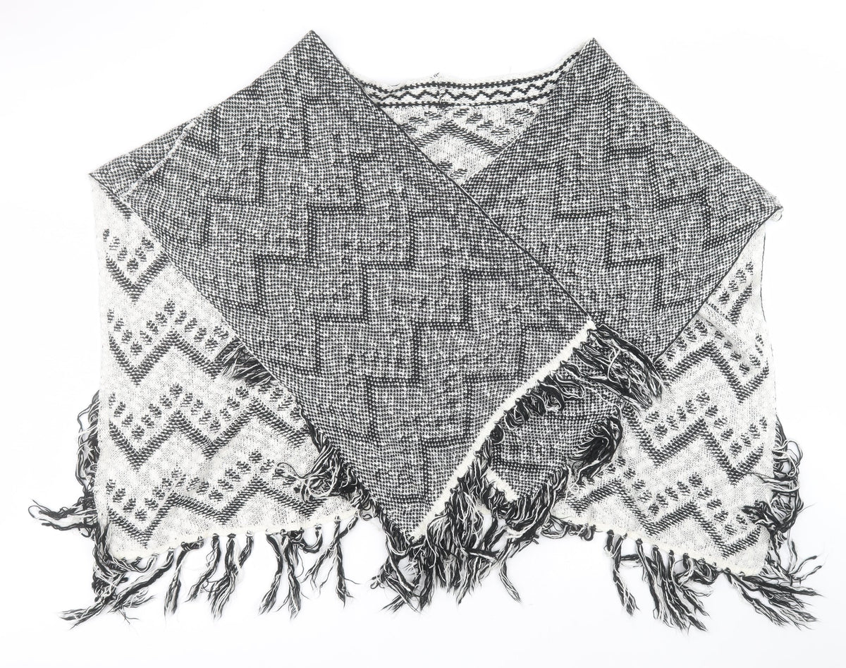 Front view of Preworn women’s black shawl/wrap
