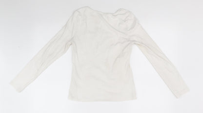 SheIn Womens White   Basic T-Shirt Size 12 Square Neck