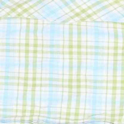 Brand and care label for George Baby Blue Plaid Cotton Basic Button-Up, size 12-18, Months Collared