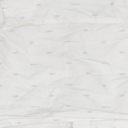mamas & papas Girls White  Cotton Basic Button-Up Size 9-12 Months Collared  - Fish