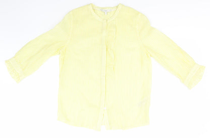 Womens UK Size 6 NEXT Yellow Basic Button-Up