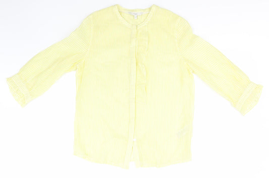 Womens UK Size 6 NEXT Yellow Basic Button-Up