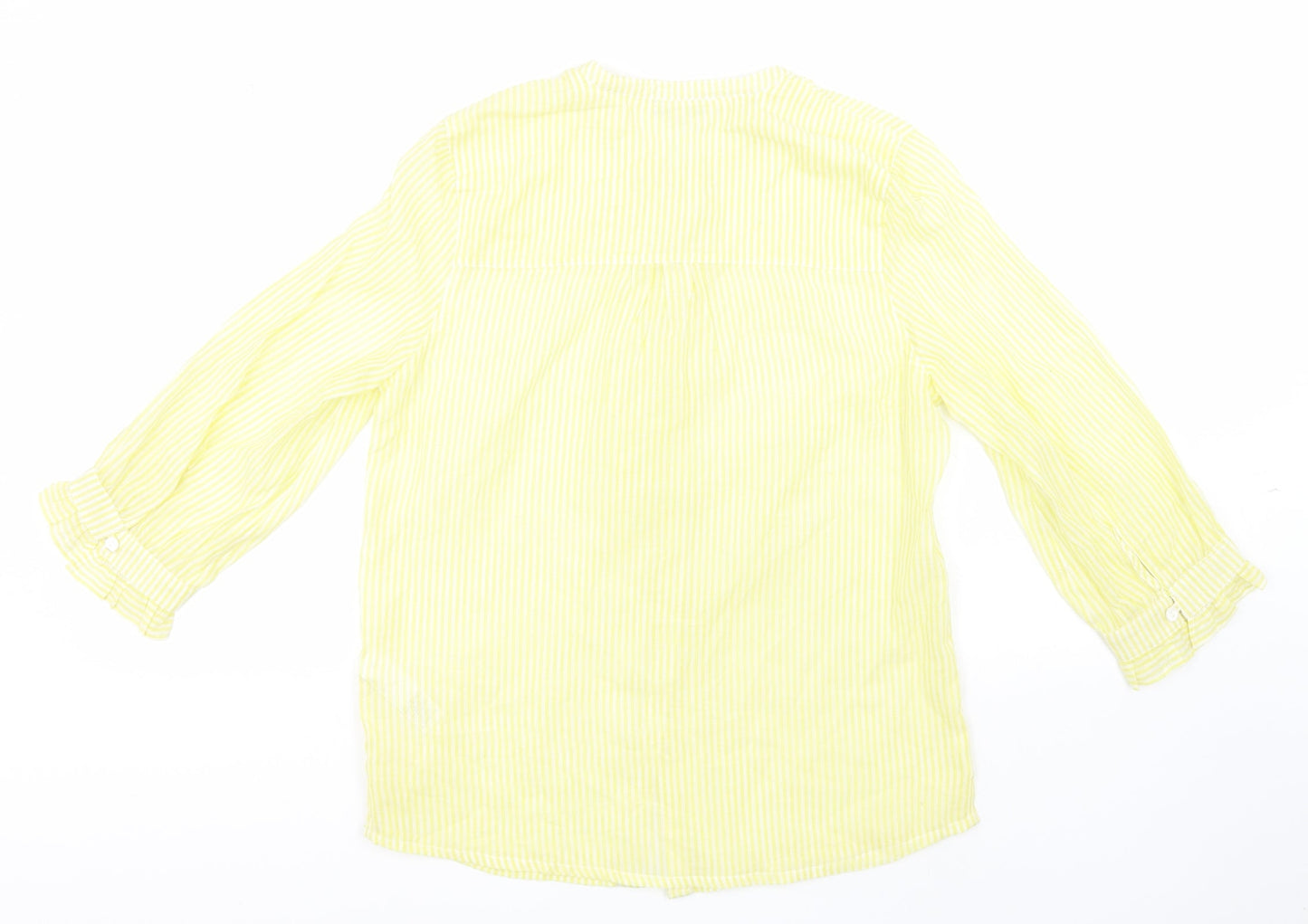 Womens UK Size 6 NEXT Yellow Basic Button-Up