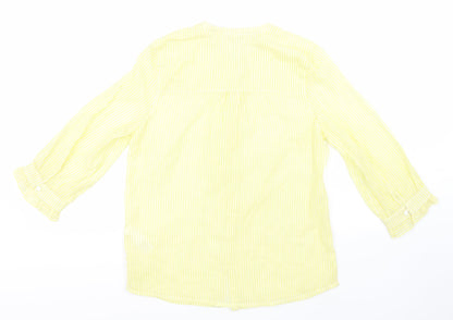 Womens UK Size 6 NEXT Yellow Basic Button-Up