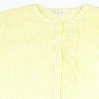 Womens UK Size 6 NEXT Yellow Basic Button-Up