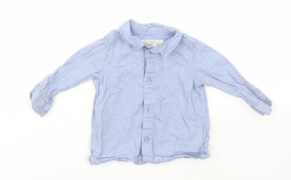 H&M Boys Blue  Cotton Basic Button-Up Size 3-6 Months Collared