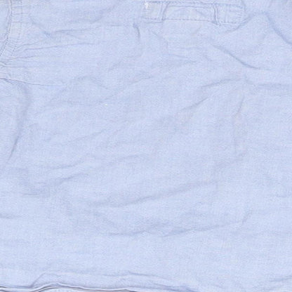 H&M Boys Blue  Cotton Basic Button-Up Size 3-6 Months Collared