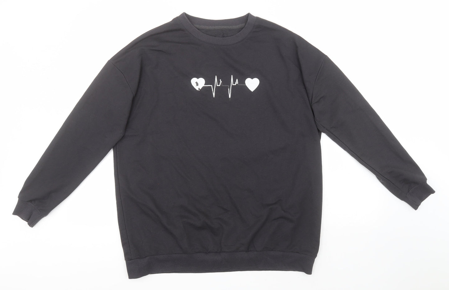 SheIn Womens Green Round Neck  Cotton Pullover Jumper Size S   - Heartbeat