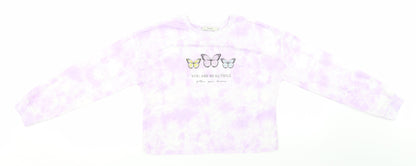 George Girls Purple Round Neck Geometric Polyester Pullover Jumper Size 11-12 Years