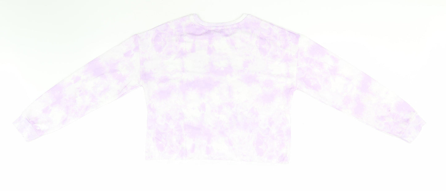 George Girls Purple Round Neck Geometric Polyester Pullover Jumper Size 11-12 Years