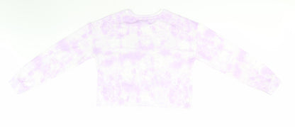 George Girls Purple Round Neck Geometric Polyester Pullover Jumper Size 11-12 Years