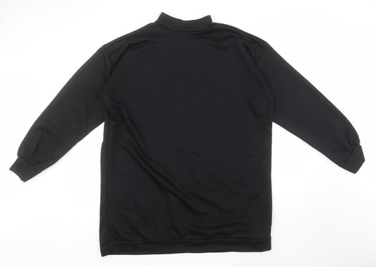Boohoo Womens Black High Neck  Polyester Pullover Jumper Size 16