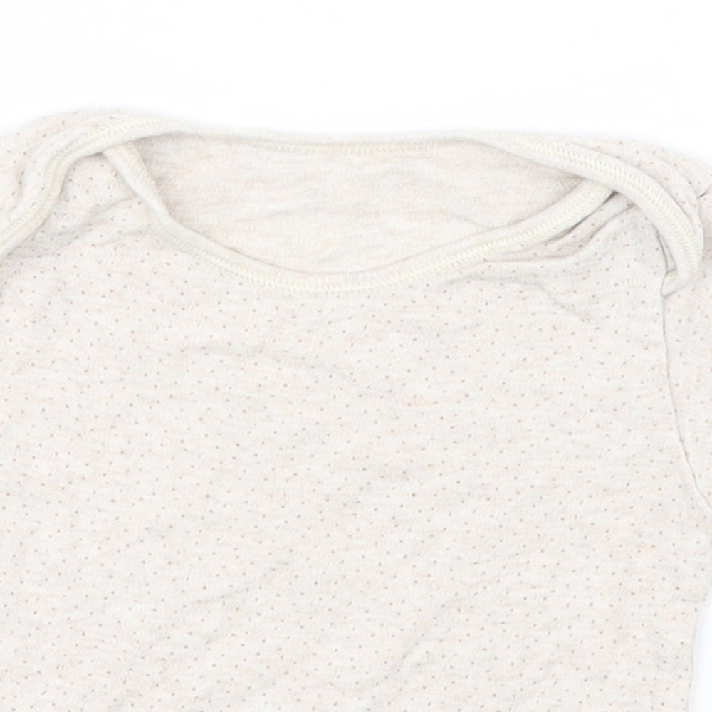 George Girls Green Spotted Cotton Basic T-Shirt Size 2-3 Years Round Neck