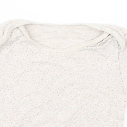 George Girls Green Spotted Cotton Basic T-Shirt Size 2-3 Years Round Neck