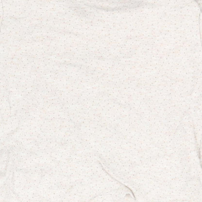 George Girls Green Spotted Cotton Basic T-Shirt Size 2-3 Years Round Neck