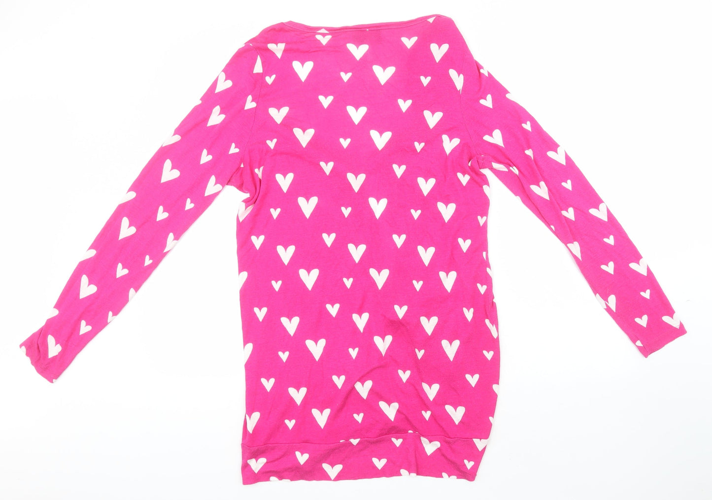 Be You Womens Pink Round Neck Geometric Viscose Cardigan Jumper Size 16