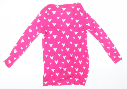 Be You Womens Pink Round Neck Geometric Viscose Cardigan Jumper Size 16