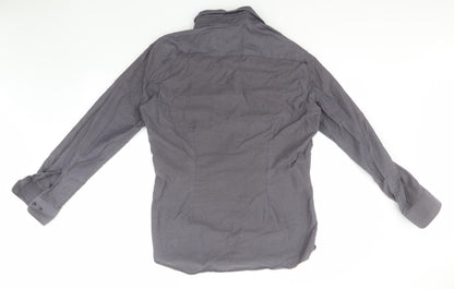Mens UK Size 16 NEXT Grey  Button-Up Long Sleeve Casual Shirt